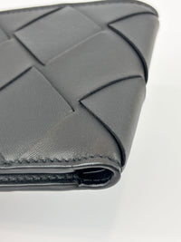 Black Maxi Intrecciato Leather Bifold Wallet