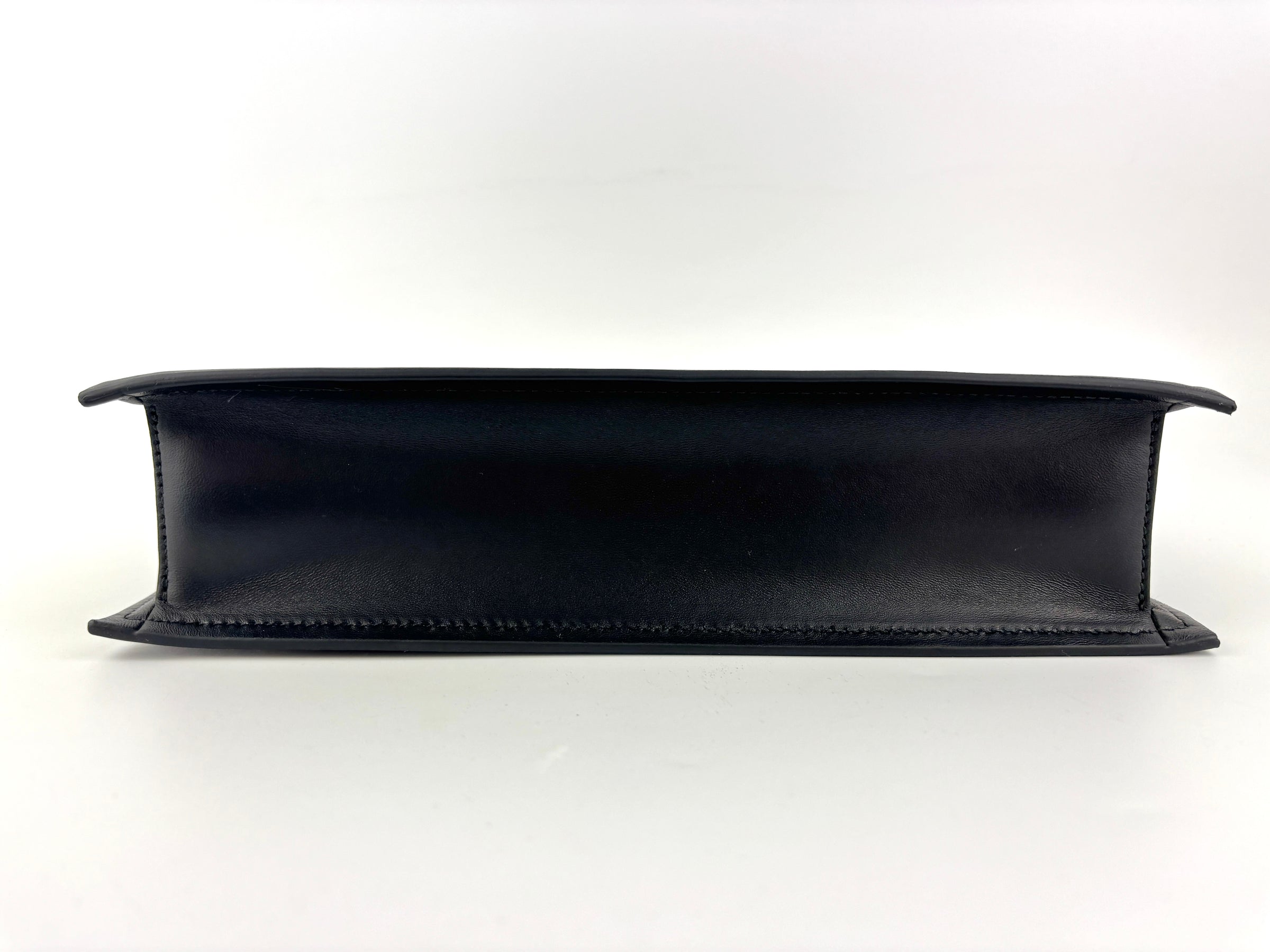 La Medusa Embroidered Leather Clutch in Black