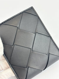 Black Maxi Intrecciato Leather Bifold Wallet