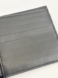 Black Maxi Intrecciato Leather Bifold Wallet