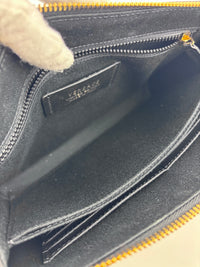 La Medusa Embroidered Leather Clutch in Black