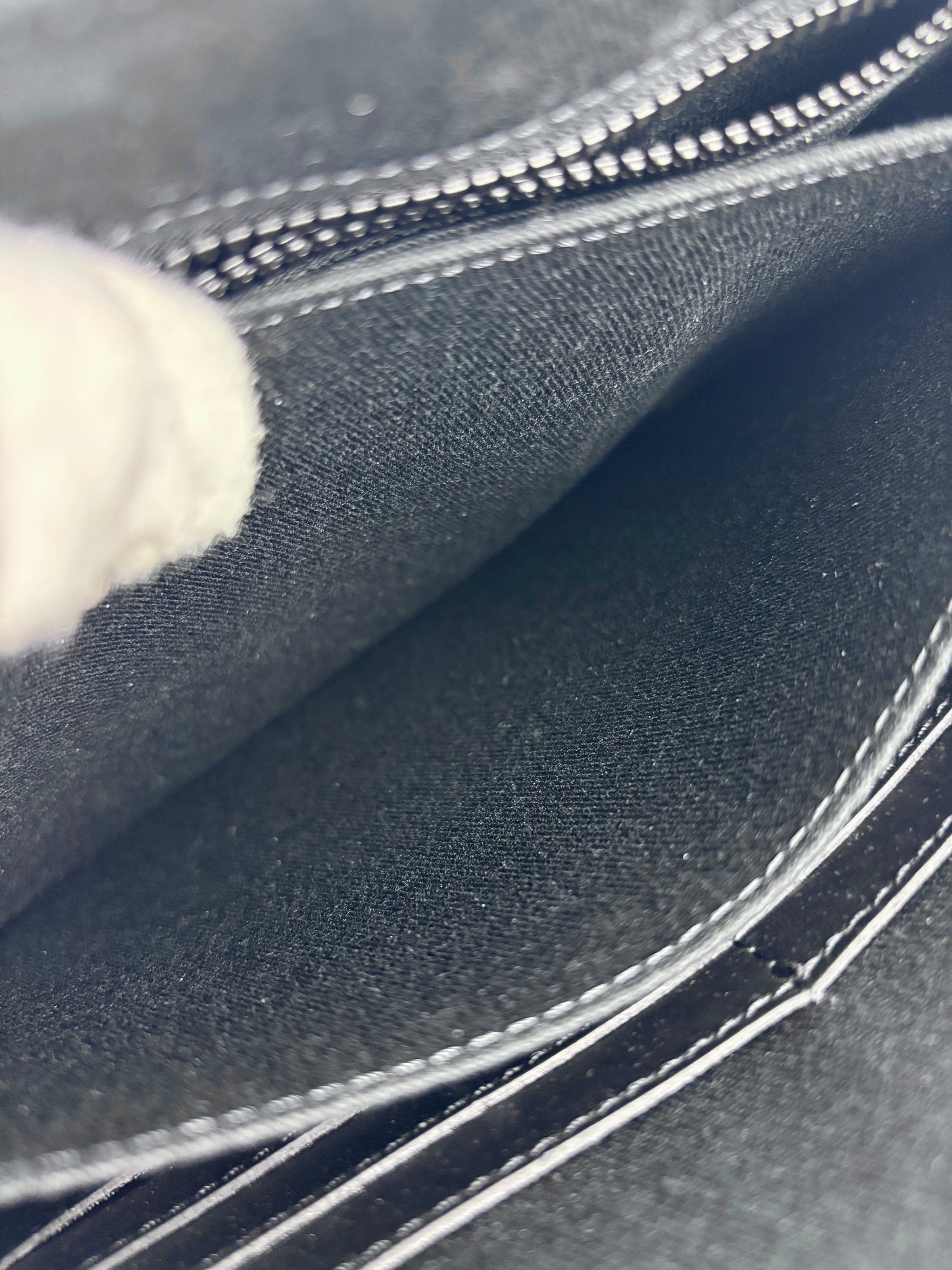 La Medusa Embroidered Leather Clutch in Black