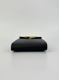1BP050 Saffiano Lux Black Top Handle Chain Strap Mini Bag