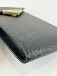 1BP050 Saffiano Lux Black Top Handle Chain Strap Mini Bag
