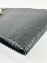 1BP050 Saffiano Lux Black Top Handle Chain Strap Mini Bag