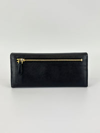 1M1132 Black Saffiano Metal Leather Continental Wallet