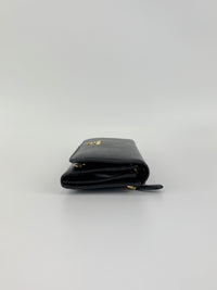 1M1132 Black Saffiano Metal Leather Continental Wallet