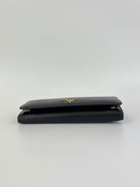 1M1132 Black Saffiano Metal Leather Continental Wallet