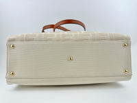 8BH374 Medium Peekaboo X-Tote Cream FF Embroidered Canvas Bag