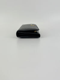 1M1132 Black Saffiano Metal Leather Continental Wallet