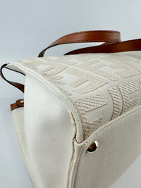 8BH374 Medium Peekaboo X-Tote Cream FF Embroidered Canvas Bag