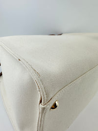 8BH374 Medium Peekaboo X-Tote Cream FF Embroidered Canvas Bag