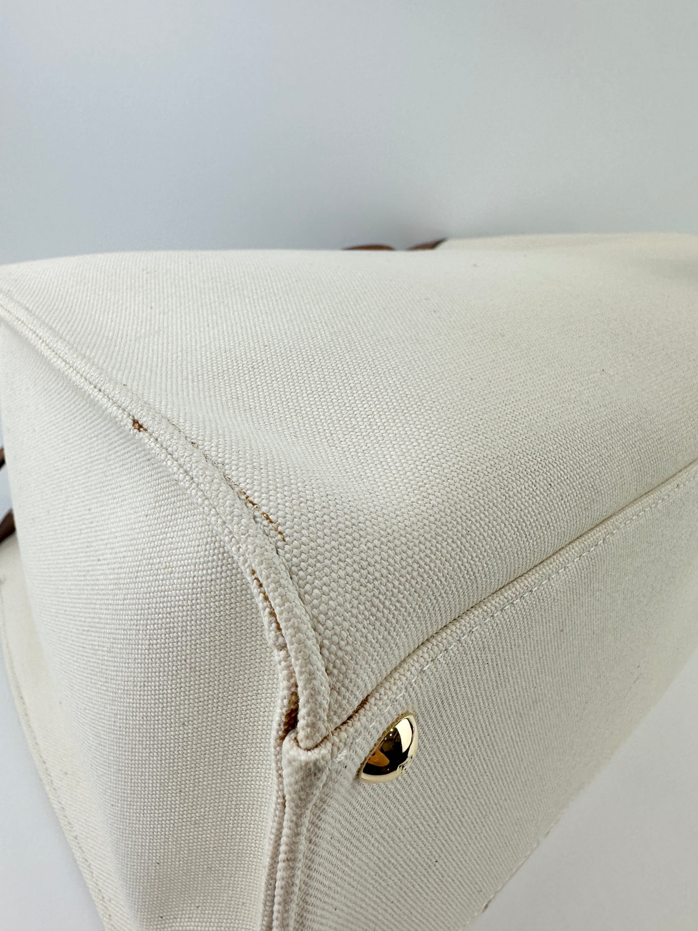 8BH374 Medium Peekaboo X-Tote Cream FF Embroidered Canvas Bag