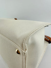 8BH374 Medium Peekaboo X-Tote Cream FF Embroidered Canvas Bag