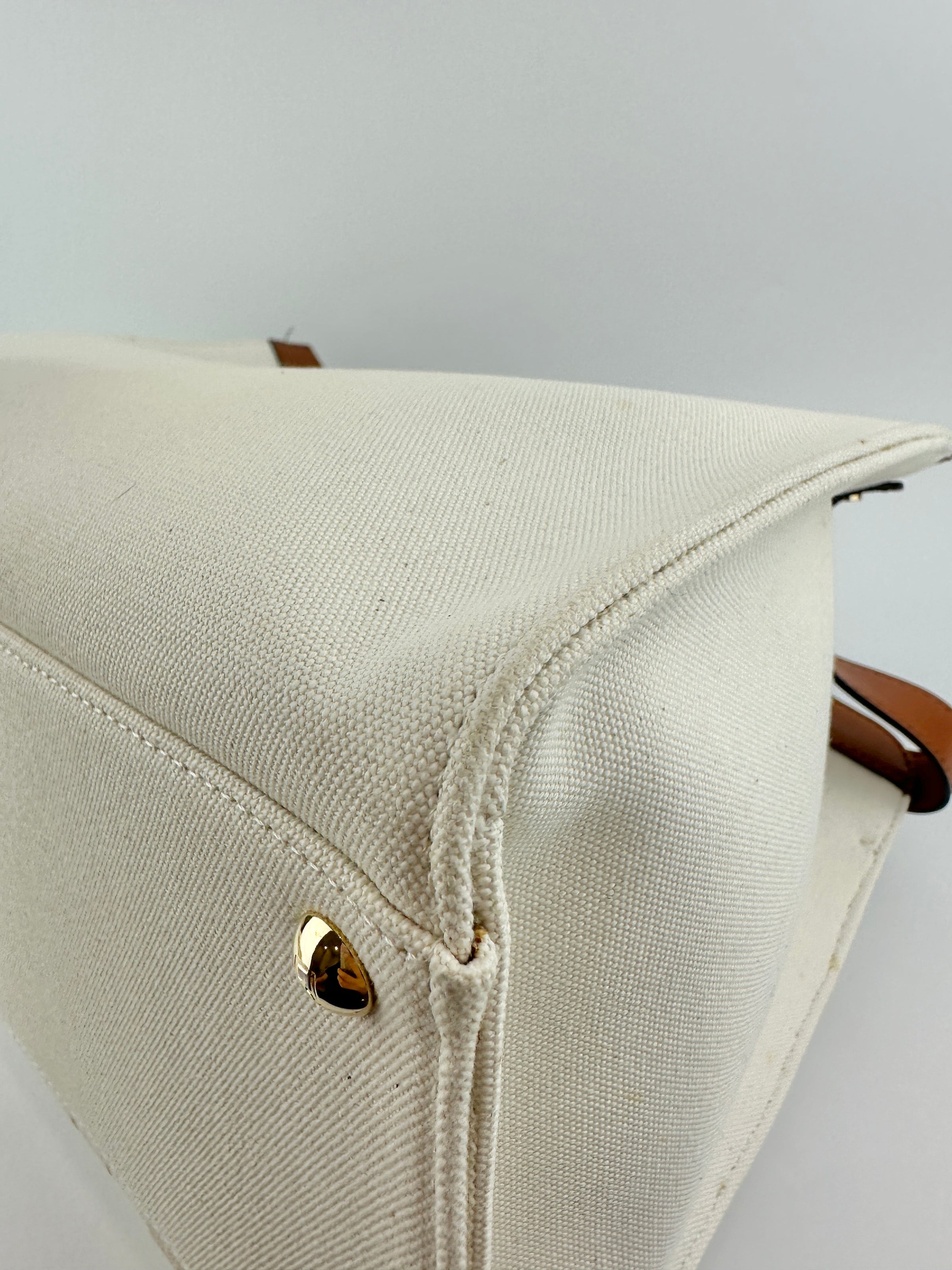 8BH374 Medium Peekaboo X-Tote Cream FF Embroidered Canvas Bag