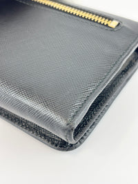 1M1132 Black Saffiano Metal Leather Continental Wallet