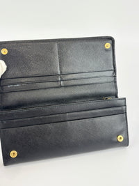 1M1132 Black Saffiano Metal Leather Continental Wallet