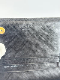 1M1132 Black Saffiano Metal Leather Continental Wallet