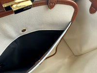 8BH374 Medium Peekaboo X-Tote Cream FF Embroidered Canvas Bag