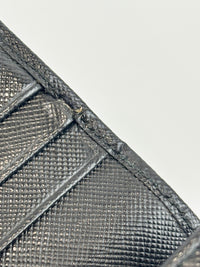 1M1132 Black Saffiano Metal Leather Continental Wallet