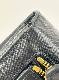1M1132 Black Saffiano Metal Leather Continental Wallet