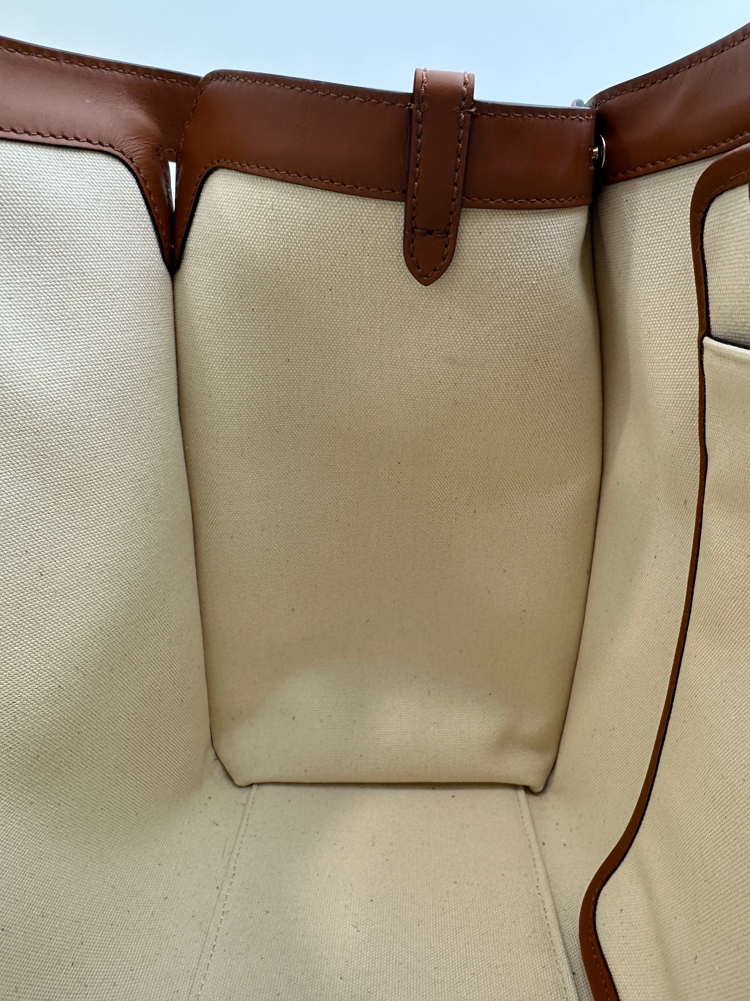 8BH374 Medium Peekaboo X-Tote Cream FF Embroidered Canvas Bag