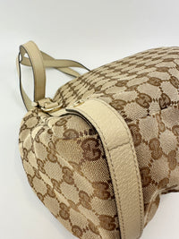 130736 Medium Abbey GG Beige Canvas Tote Bag