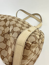 130736 Medium Abbey GG Beige Canvas Tote Bag