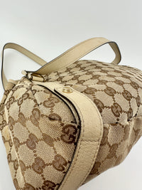 130736 Medium Abbey GG Beige Canvas Tote Bag