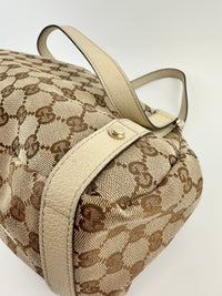 130736 Medium Abbey GG Beige Canvas Tote Bag