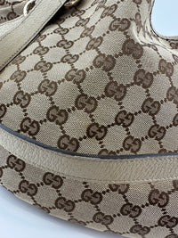 130736 Medium Abbey GG Beige Canvas Tote Bag