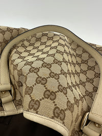 130736 Medium Abbey GG Beige Canvas Tote Bag