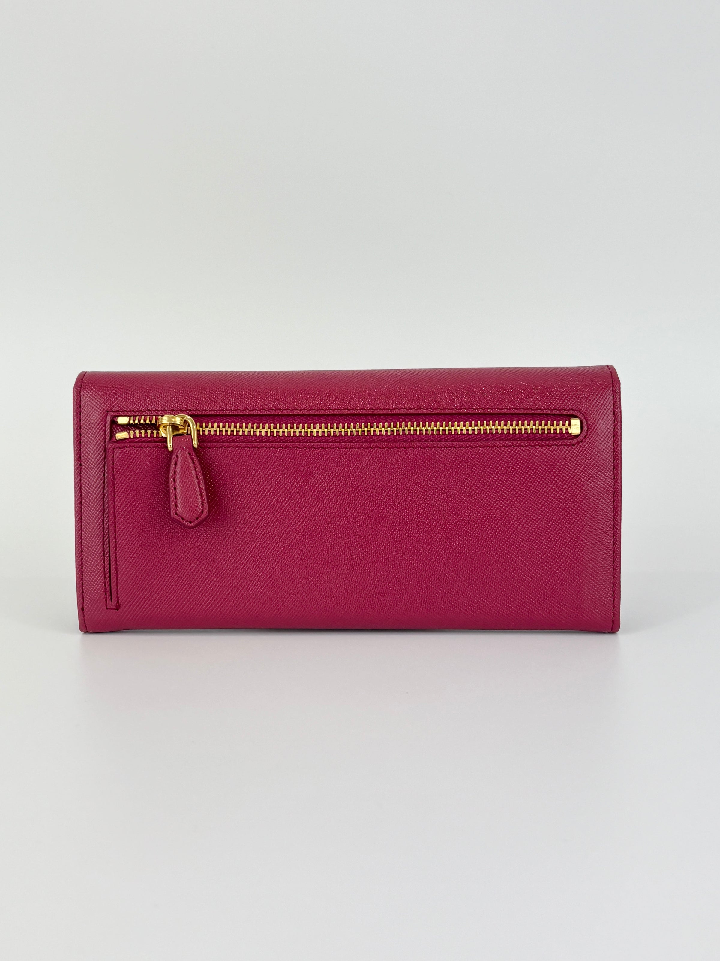 1M1132 Saffiano Fuoco Ibisco Bow Continental Wallet