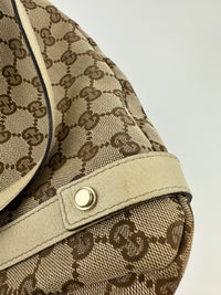 130736 Medium Abbey GG Beige Canvas Tote Bag