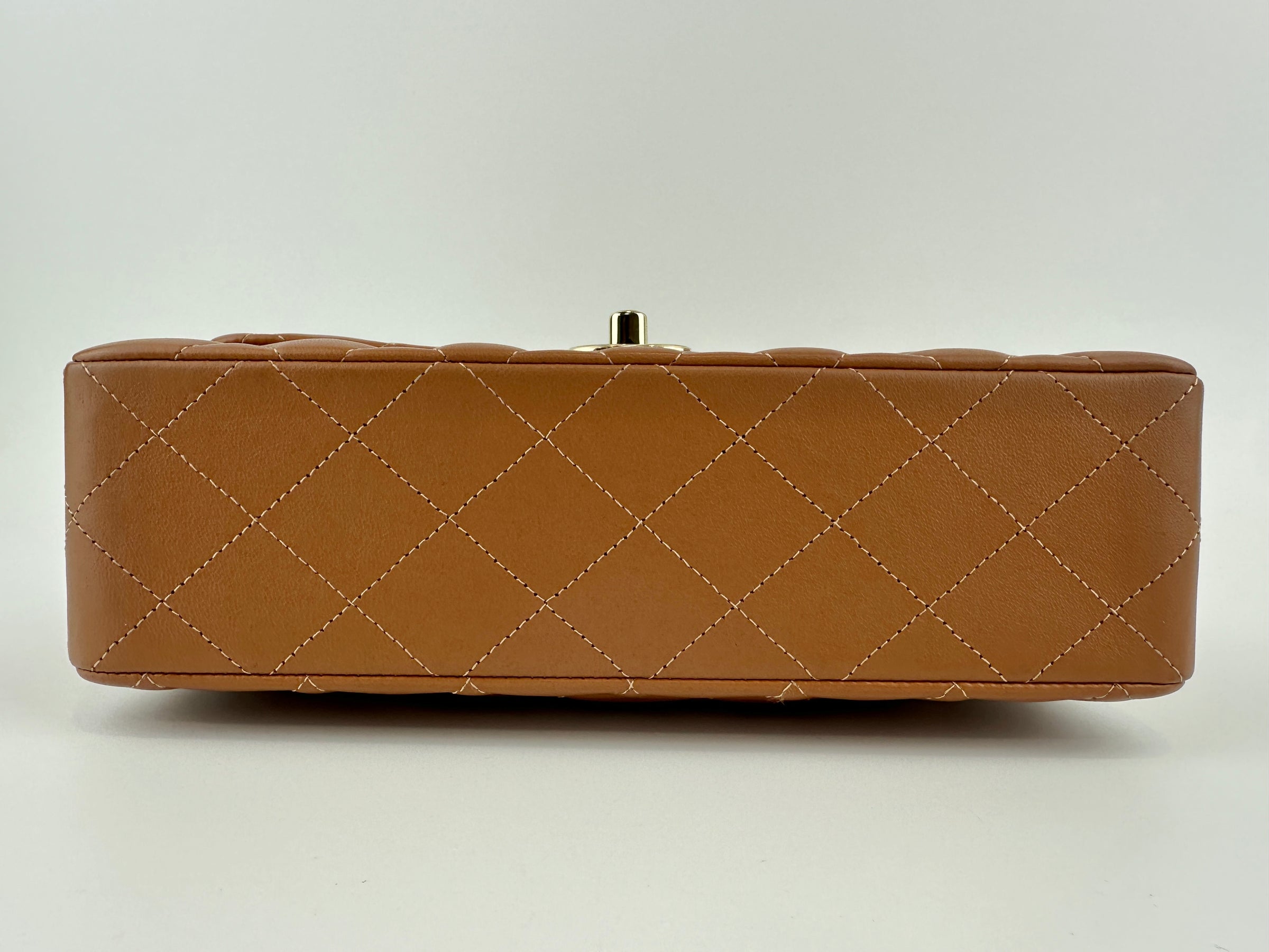 22S Brown/Caramel NB356 Lambskin Small Classic Flap Bag GHW