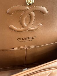 22S Brown/Caramel NB356 Lambskin Small Classic Flap Bag GHW