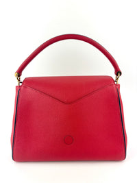 Rubis Leather & Monogram Canvas Double V Bag