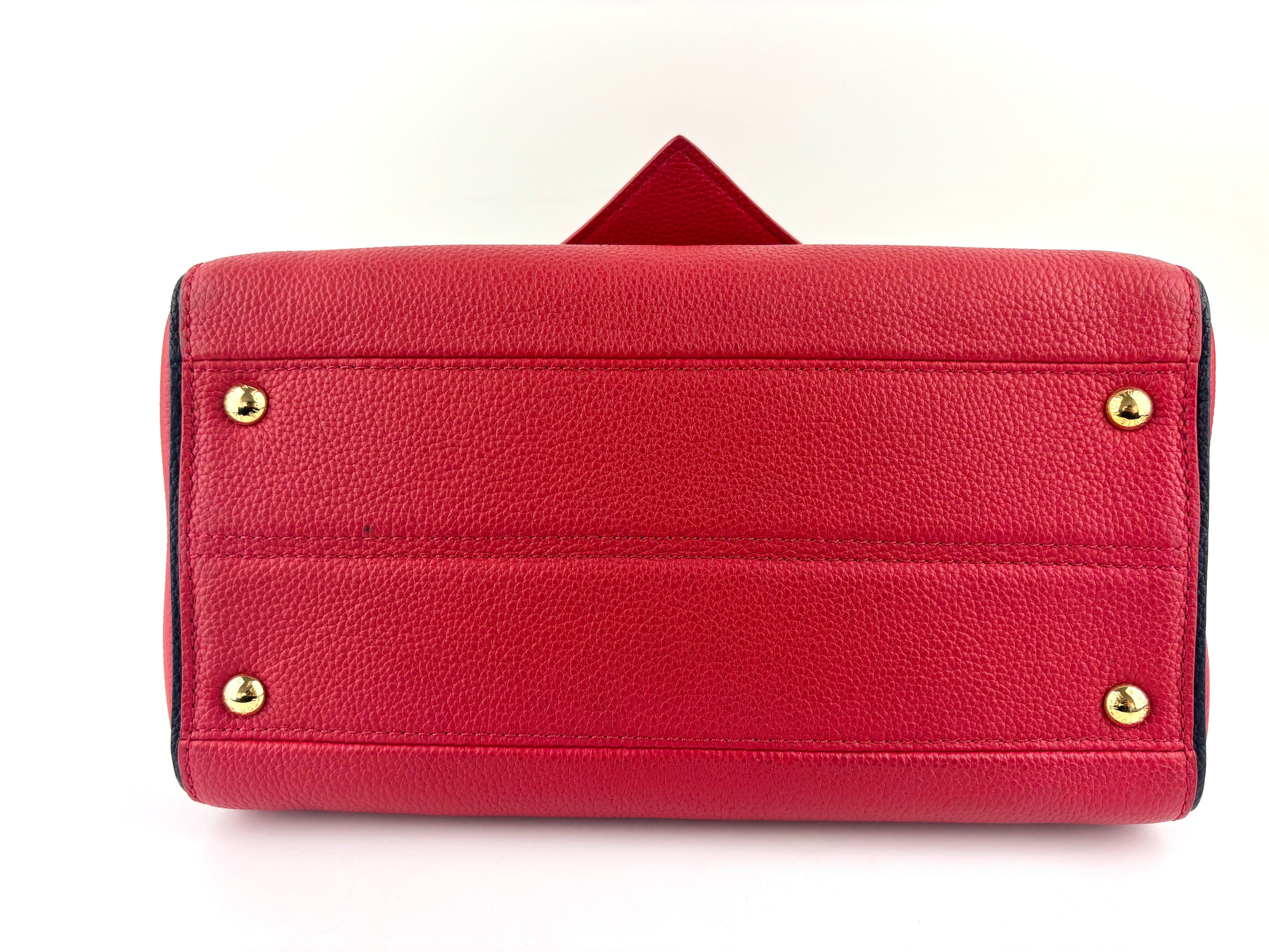 Rubis Leather & Monogram Canvas Double V Bag