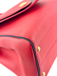 Rubis Leather & Monogram Canvas Double V Bag
