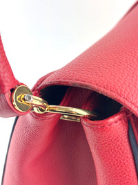 Rubis Leather & Monogram Canvas Double V Bag