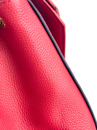 Rubis Leather & Monogram Canvas Double V Bag