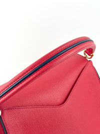 Rubis Leather & Monogram Canvas Double V Bag