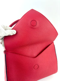 Rubis Leather & Monogram Canvas Double V Bag
