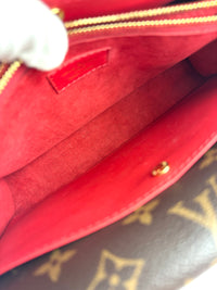 Rubis Leather & Monogram Canvas Double V Bag