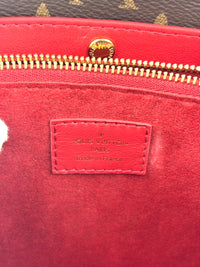 Rubis Leather & Monogram Canvas Double V Bag