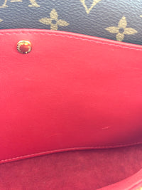 Rubis Leather & Monogram Canvas Double V Bag