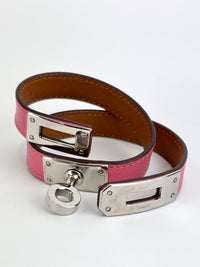 Kelly Double Tour Bracelet Rose Azalee PHW Size XS