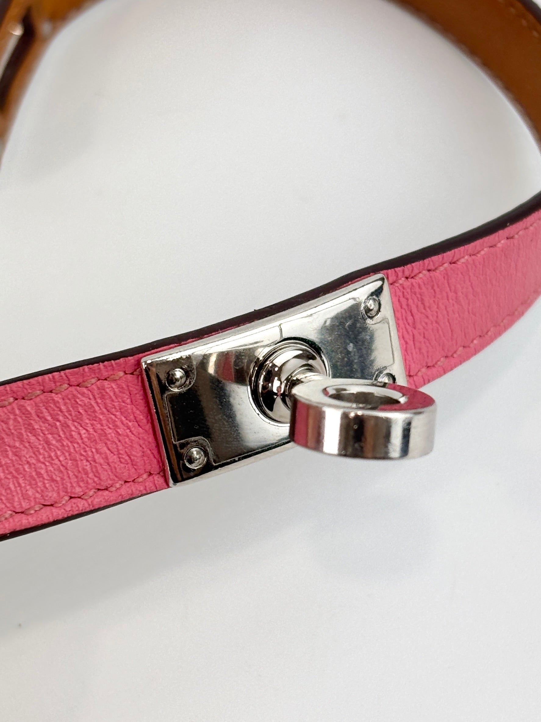 Kelly Double Tour Bracelet Rose Azalee PHW Size XS