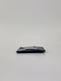 Cut-Out Detail Card Holder Black Calfskin / Blue Patent