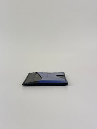 Cut-Out Detail Card Holder Black Calfskin / Blue Patent